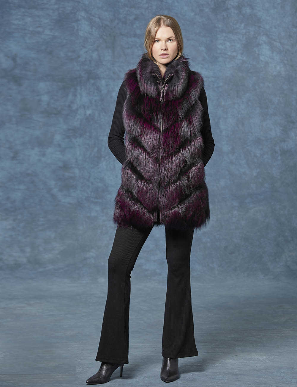 Fox fur vest for women