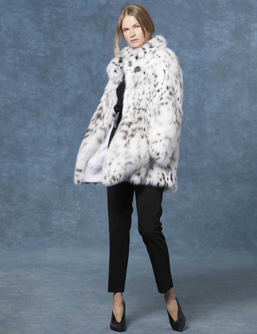 White lynx fur jacket. Italian furs.