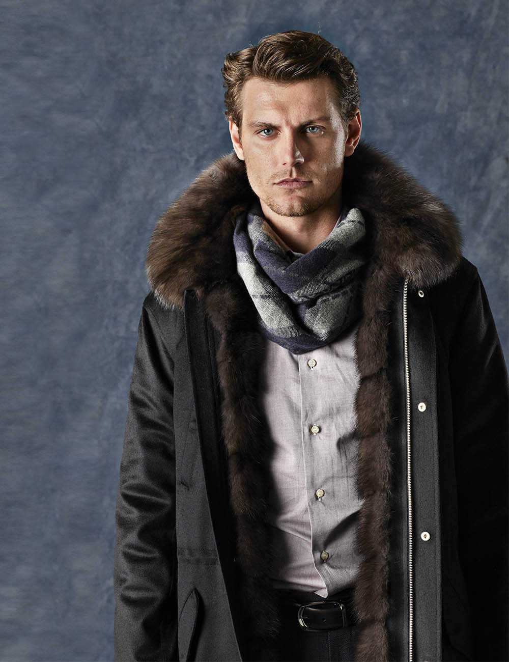 Italian collection of mens fur coat in real