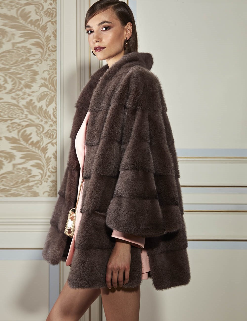 Brown mink jacket with a stylish new look