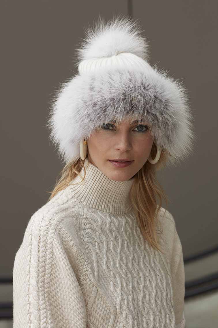 White fox hat
